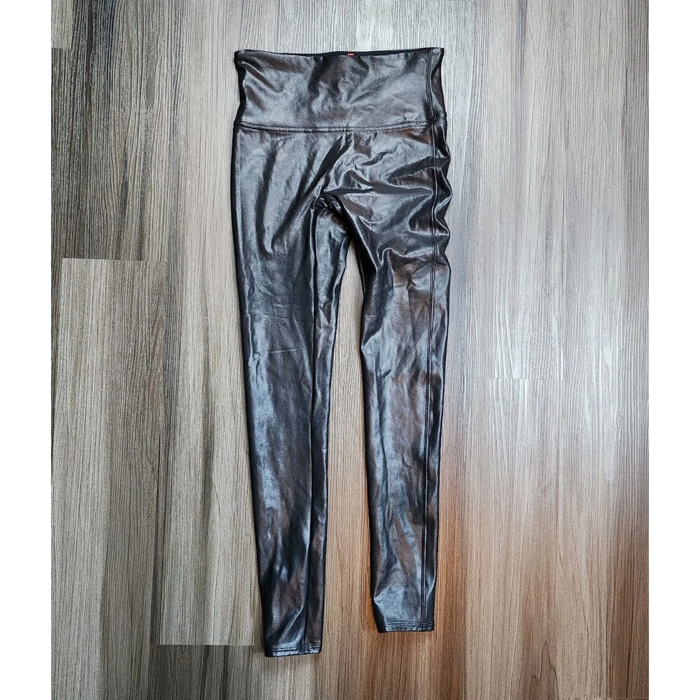 Spanx Leggings Faux Leather Leggings Black Color Size Medium